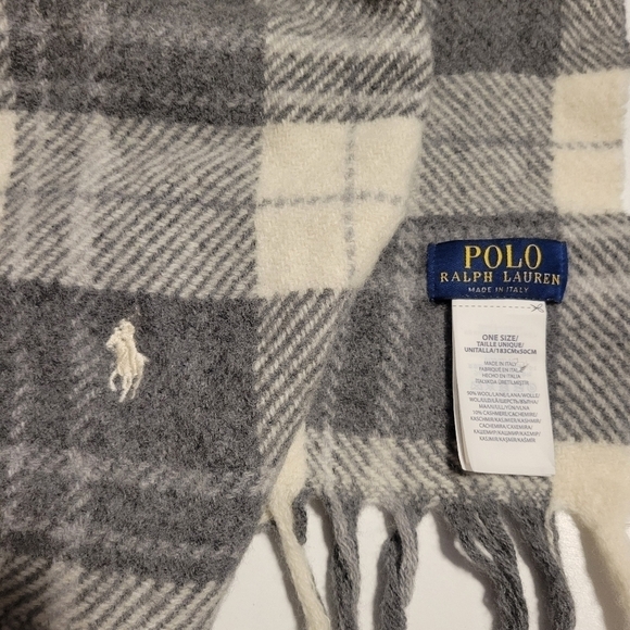 Polo Ralph lauren  Made In Italy men's Plaid Scarf. - Picture 2 of 5